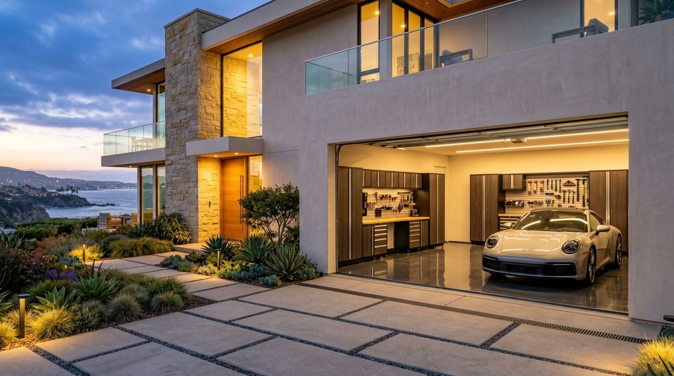 Megan Qureshi Garage Door Rapid Service Garage Door Gliding Open Revealing Warm Illuminated Interior